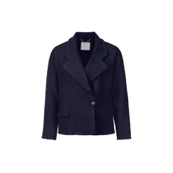 Boucle Jacket Double Breasted, midnight blue