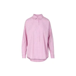 Boxy classic shirt in stripes, pink/grey stripes