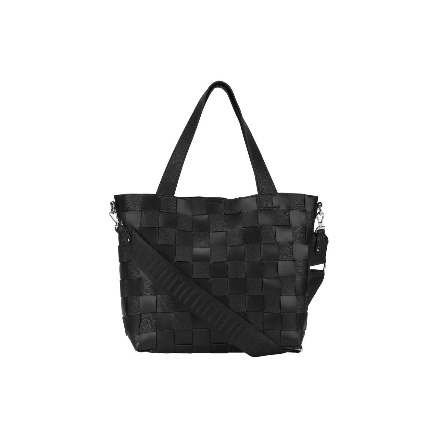 Braided Cross-Body Shopper, black