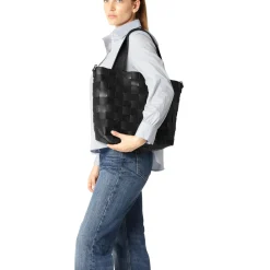 Braided Cross-Body Shopper, black