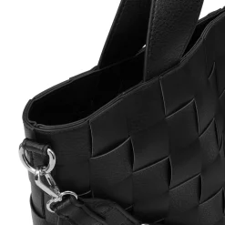 Braided Cross-Body Shopper, black