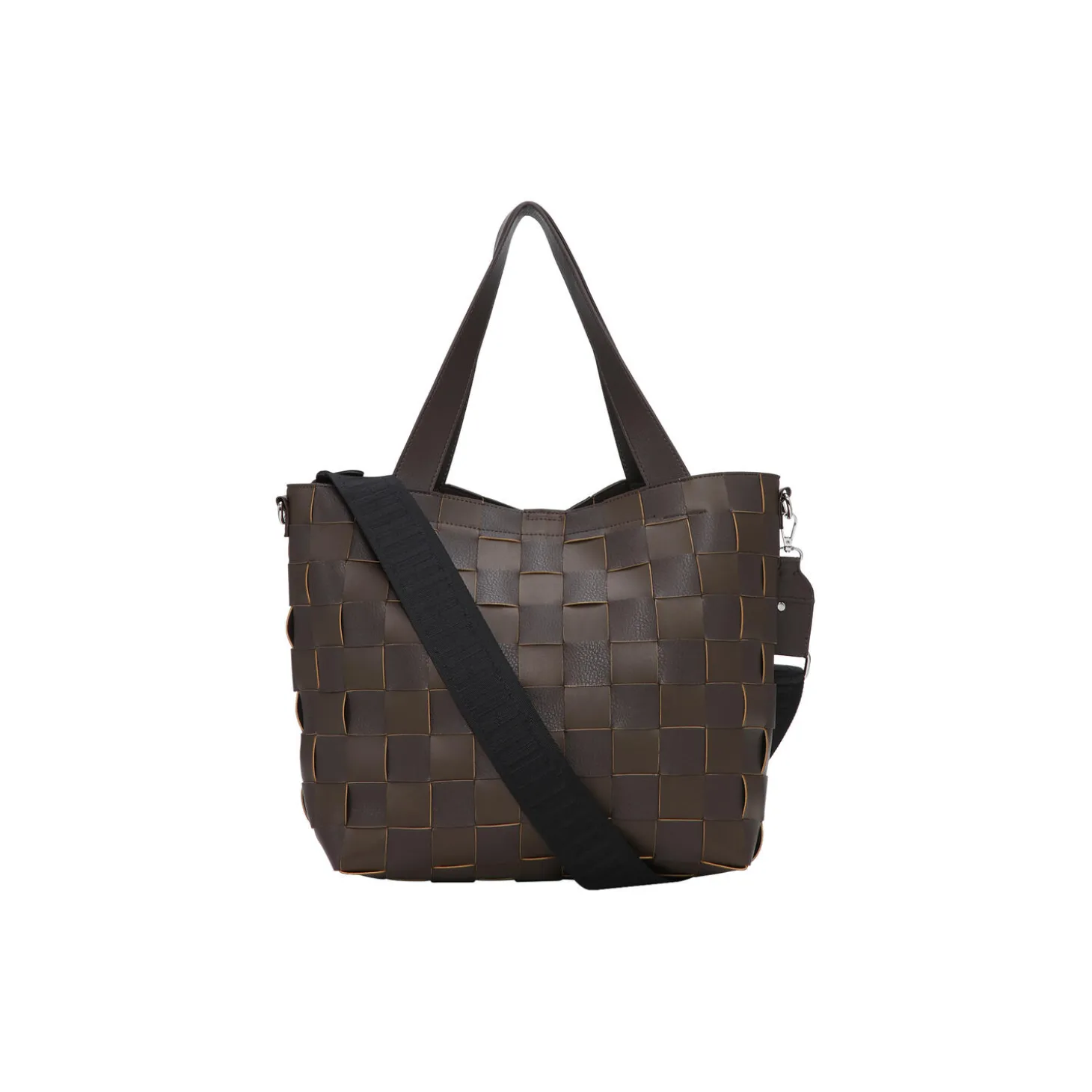 Braided Cross-Body Shopper, chocolate brown