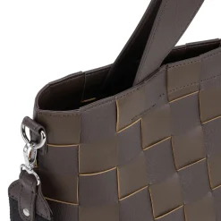 Braided Cross-Body Shopper, chocolate brown