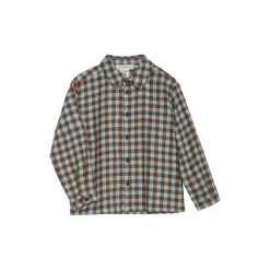 Brushed Collar Shirt, coffee checks
