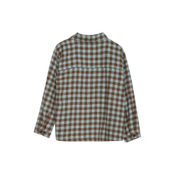 Brushed Collar Shirt, coffee checks