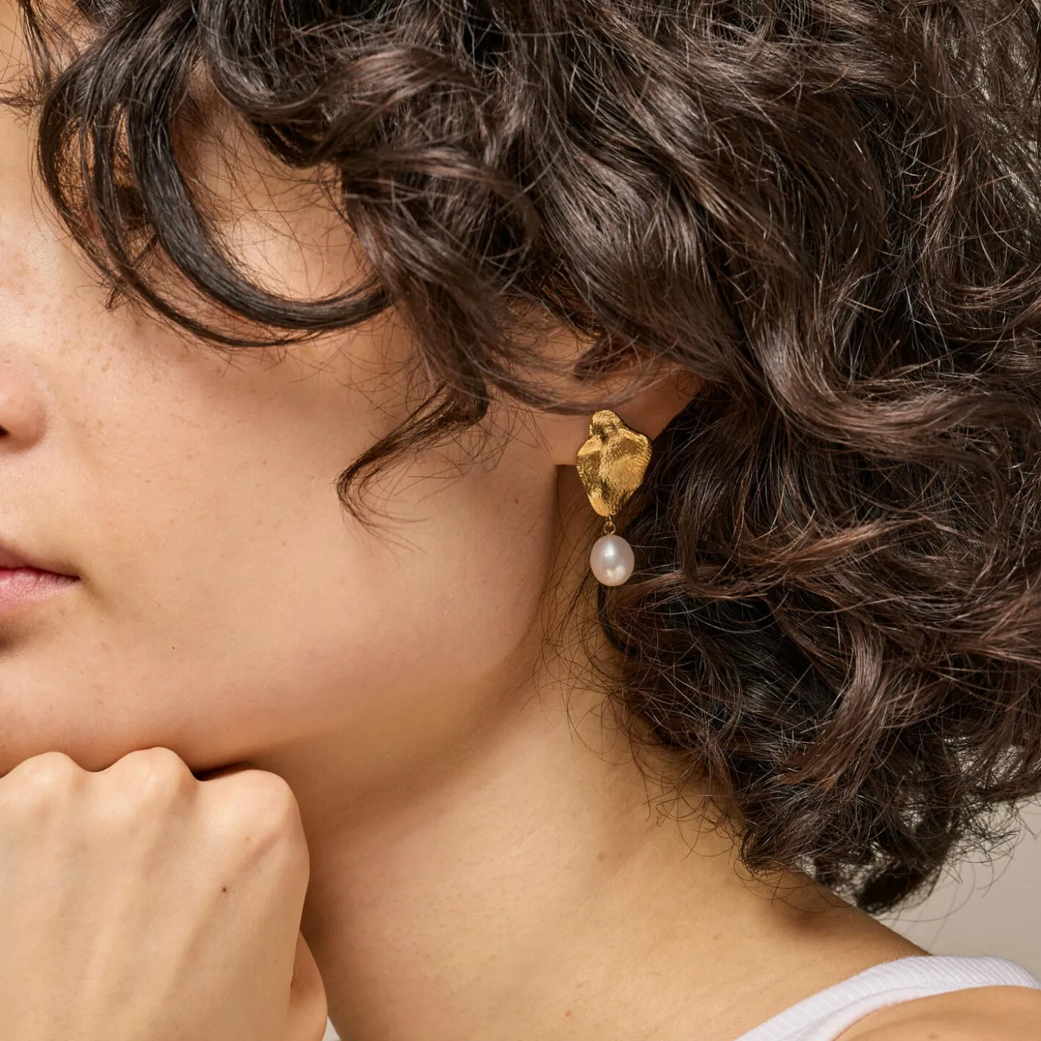 Caia Large Earring, pearls