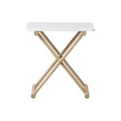 Camp sengebord højt, hvid/eg