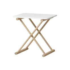 Camp sengebord højt, hvid/eg