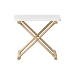 Camp sengebord lavt, hvid/eg