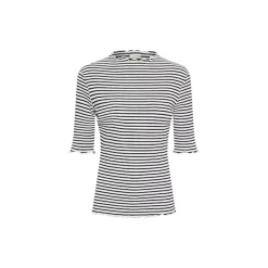 CandaceKB Stripe SS, egret/night sky stripe