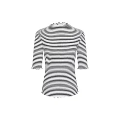 CandaceKB Stripe SS, egret/night sky stripe