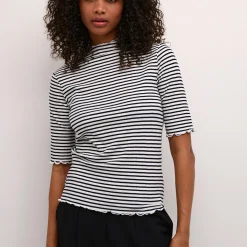 CandaceKB Stripe SS, egret/night sky stripe