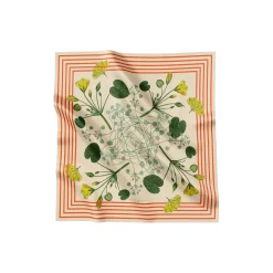 Candy Striped Blossom silketørklæde, sand/orange red