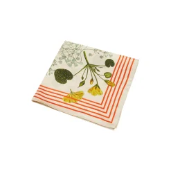 Candy Striped Blossom silketørklæde, sand/orange red