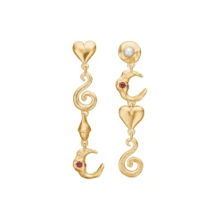 Cascade øreringe, forgyldt sølv