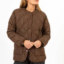 CC Heart ASTA quilted loose jacket, chocolate brown