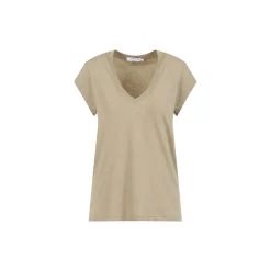 CC Heart Basic V-neck T-shirt, sand olive