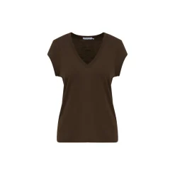 CC Heart Basic V-neck T-shirt, coffee