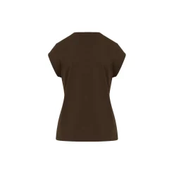 CC Heart Basic V-neck T-shirt, coffee