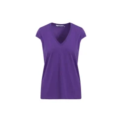 CC Heart Basic V-neck T-shirt, warm purple