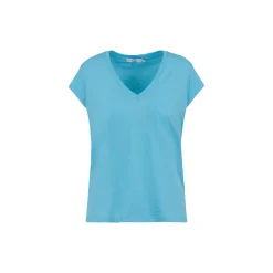 CC Heart Basic V-neck T-shirt, aqua blue