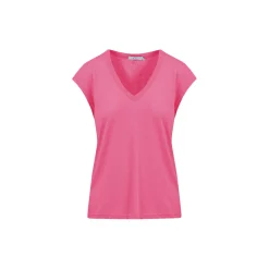 CC Heart Basic V-neck T-shirt, clear pink