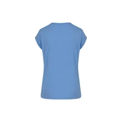 CC Heart Basic V-Neck T-Shirt, bright sky blue