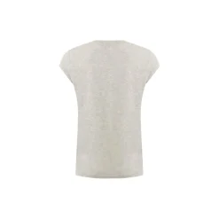 CC Heart Basic V-neck T-shirt, light grey melange