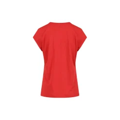 CC Heart Basic V-neck T-shirt, berry red