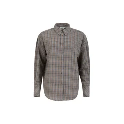 CC Heart GEMMA check loose shirt, brown check