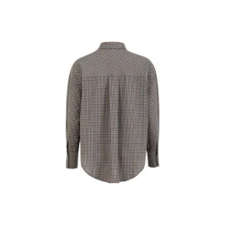 CC Heart GEMMA check loose shirt, brown check