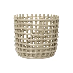 Ceramic Basket Large, cashmere
