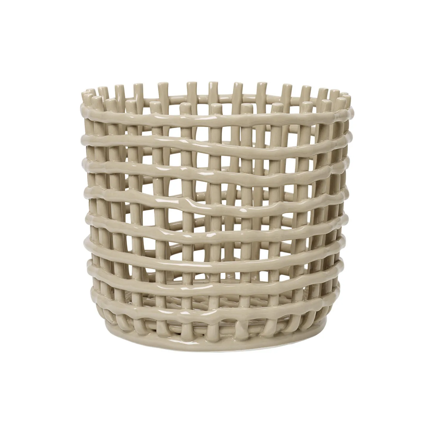 Ceramic Basket Large, cashmere