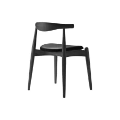 CH20 Elbow spisebordsstol, sortlakeret eg/sort
