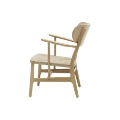 CH22 loungestol, hvidolieret eg/natur