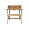 CH22 loungestol, olieret teak/eg/natur