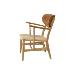 CH22 loungestol, olieret teak/eg/natur