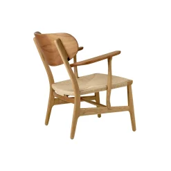 CH22 loungestol, olieret teak/eg/natur