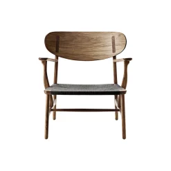 CH22 loungestol, olieret valnød/sort