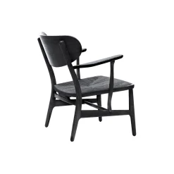 CH22 loungestol, sortlakeret eg/sort