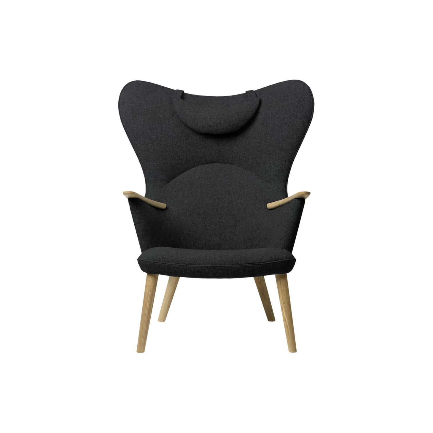 CH78 Mama Bear loungestol, black/sæbebehandlet eg