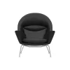 CH468 Oculus Chair loungestol, sort/rustfrit stål