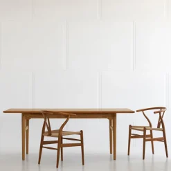 CH327 spisebord, olieret teak/olieret eg