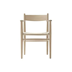 CH37 spisebordsstol, hvidolieret eg/natur