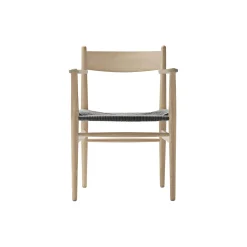 CH37 spisebordsstol, hvidolieret eg/sort