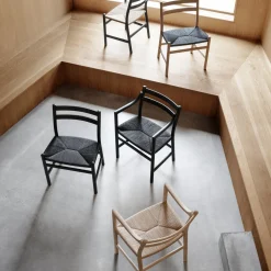 CH46 spisebordsstol, hvidolieret eg/natur