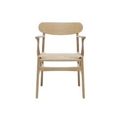 CH26 spisebordsstol, hvidolieret eg/natur