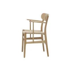 CH26 spisebordsstol, hvidolieret eg/natur