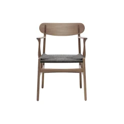 CH26 spisebordsstol, olieret valnød/sort