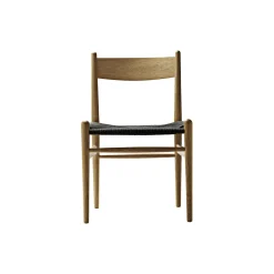 CH36 spisebordsstol, sæbebehandlet eg/sort